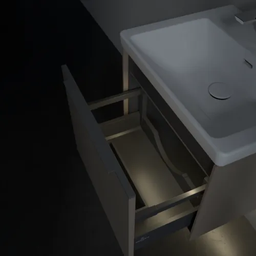 VILLEROY BOCH Subway 3.0 Vanity unit, s osvětlením, 1 zásuvka, 523 x 429 x 448 mm, taupe #C579L0VM, obrázek 8