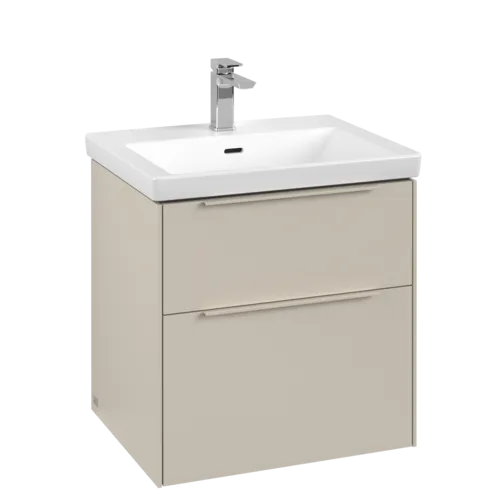 VILLEROY BOCH Subway 3.0 Vanity unit, s osvětlením, 2 výsuvy, 572 x 576 x 478 mm, Cashmere Grey #C578L2VN