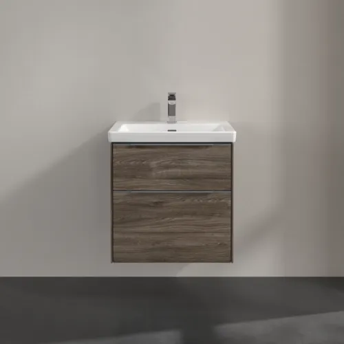VILLEROY BOCH Subway 3.0 Vanity unit, s osvětlením, 2 výsuvy, 572 x 576 x 478 mm, Stone Oak #C578L0RK, obrázek 3