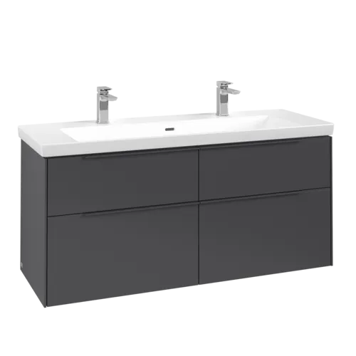 VILLEROY BOCH Subway 3.0 Vanity unit, 4 výsuvy, 1272 x 576 x 478 mm, grafitová barva #C60202VR