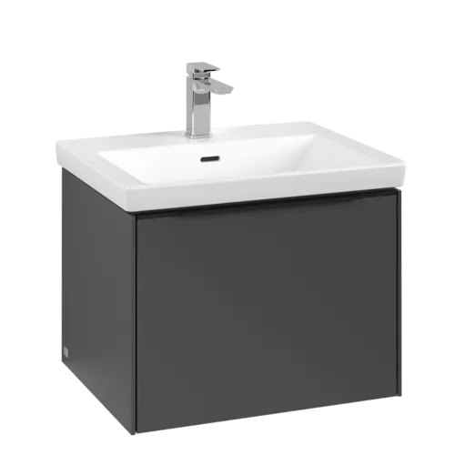 VILLEROY BOCH Subway 3.0 toaletní skříňka, s osvětlením, 1 zásuvka, 572 x 429 x 478 mm, grafitová barva #C577L1VR