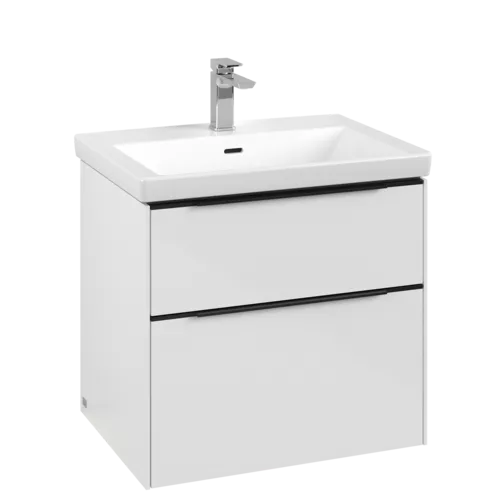 VILLEROY BOCH Subway 3.0 Vanity unit, s osvětlením, 2 výsuvy, 622 x 576 x 478 mm, Brilliant White #C576L1VE