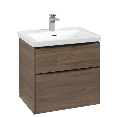 VILLEROY BOCH Subway 3.0 Vanity unit, s osvětlením, 2 výsuvy, 622 x 576 x 478 mm, Arizona Oak #C576L1VH