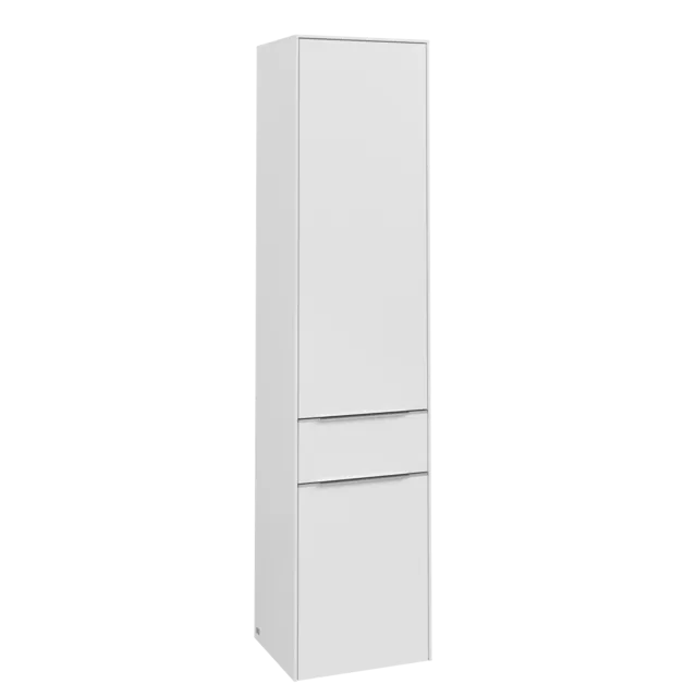 VILLEROY BOCH Spížní skříňka Subway 3.0, 2 dveře, 1 zásuvka, 400 x 1710 x 362 mm, čistě bílá / čistě bílá #C59100VF