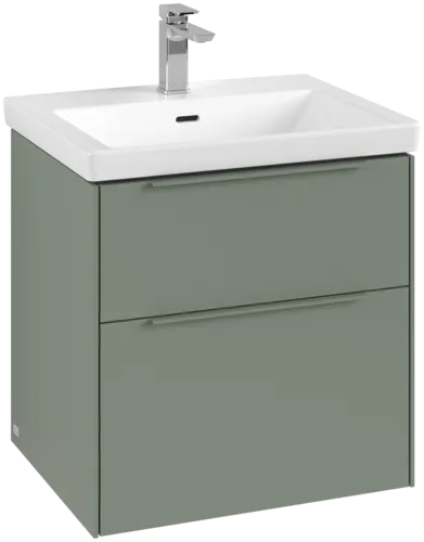 VILLEROY BOCH Subway 3.0 Vanity unit, s osvětlením, 2 výsuvy, 572 x 576 x 478 mm, Soft Green #C578L2AF