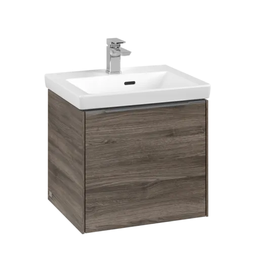 VILLEROY BOCH Subway 3.0 Vanity unit, s osvětlením, 1 zásuvka, 473 x 429 x 408 mm, Stone Oak #C580L0RK