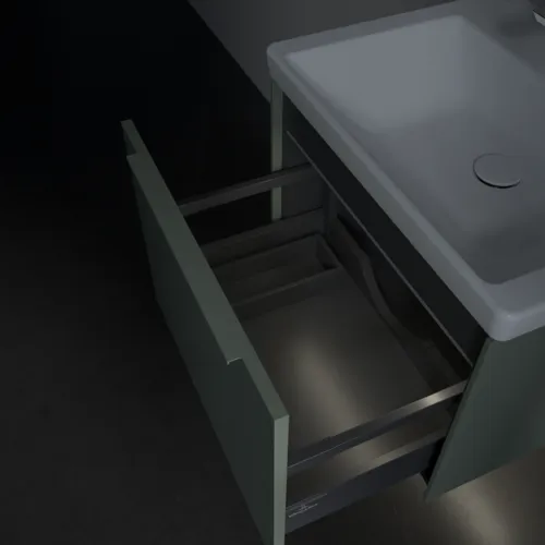 VILLEROY BOCH Subway 3.0 Vanity unit, s osvětlením, 1 zásuvka, 572 x 429 x 478 mm, Soft Green #C577L2AF, obrázek 9