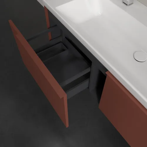 VILLEROY BOCH Subway 3.0 Vanity unit, 2 výsuvy, 1272 x 429 x 478 mm, Vínově červená #C60102AH, obrázek 6