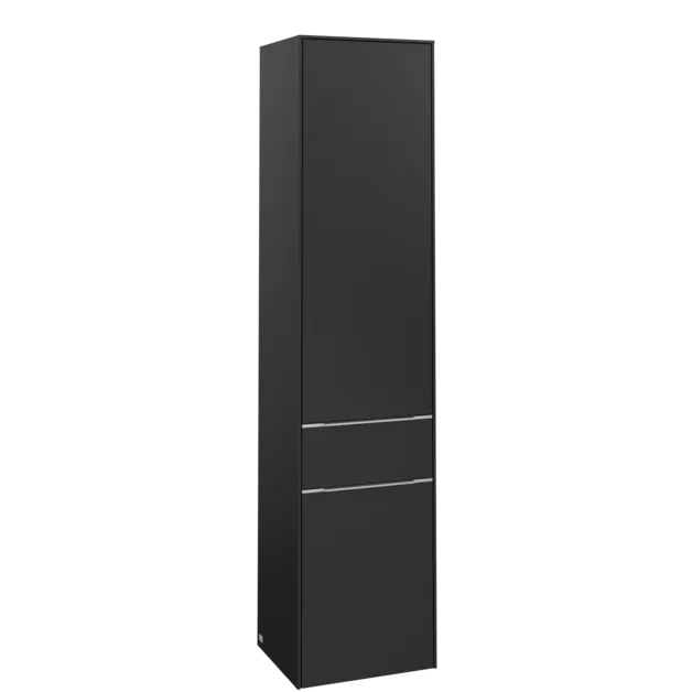 VILLEROY BOCH Subway 3.0 Vysoká skříň, 2 dveře, 1 zásuvka, 400 x 1710 x 362 mm, Volcano Black / Volcano Black #C59000VL