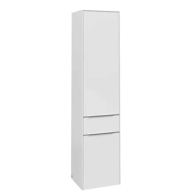 VILLEROY BOCH Subway 3.0 Vysoká skříňka, 2 dveře, 1 zásuvka, 400 x 1710 x 362 mm, Brilliant White / Brilliant White #C59000VE