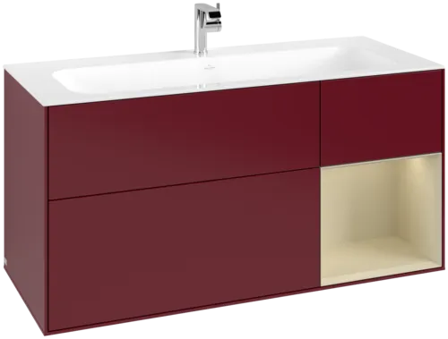 VILLEROY BOCH Toaletní skříňka Finion, s osvětlením, 3 výsuvy, 1196 x 591 x 498 mm, matný lak Peony / matný lak Silk Grey #F070HJHB