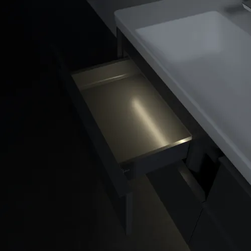 VILLEROY BOCH Subway 3.0 Vanity unit, s osvětlením, 4 výsuvy, 1272 x 576 x 478 mm, grafitová barva #C602L2VR, obrázek 9