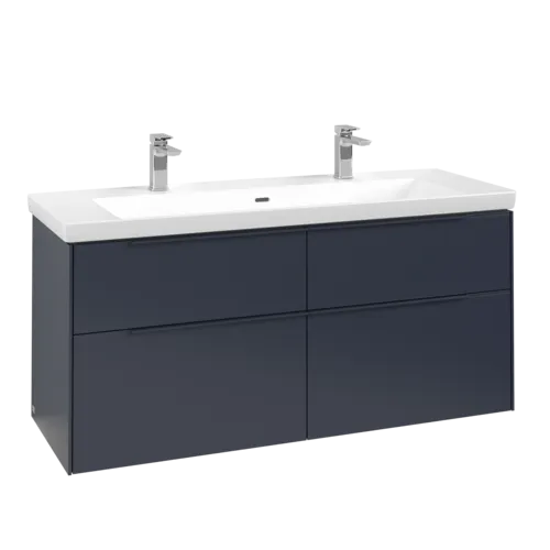 VILLEROY BOCH Subway 3.0 Vanity unit, s osvětlením, 4 výsuvy, 1272 x 576 x 478 mm, Marine Blue #C602L2VQ