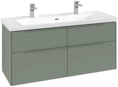 VILLEROY BOCH Subway 3.0 Vanity unit, s osvětlením, 4 výsuvy, 1272 x 576 x 478 mm, Soft Green #C602L2AF