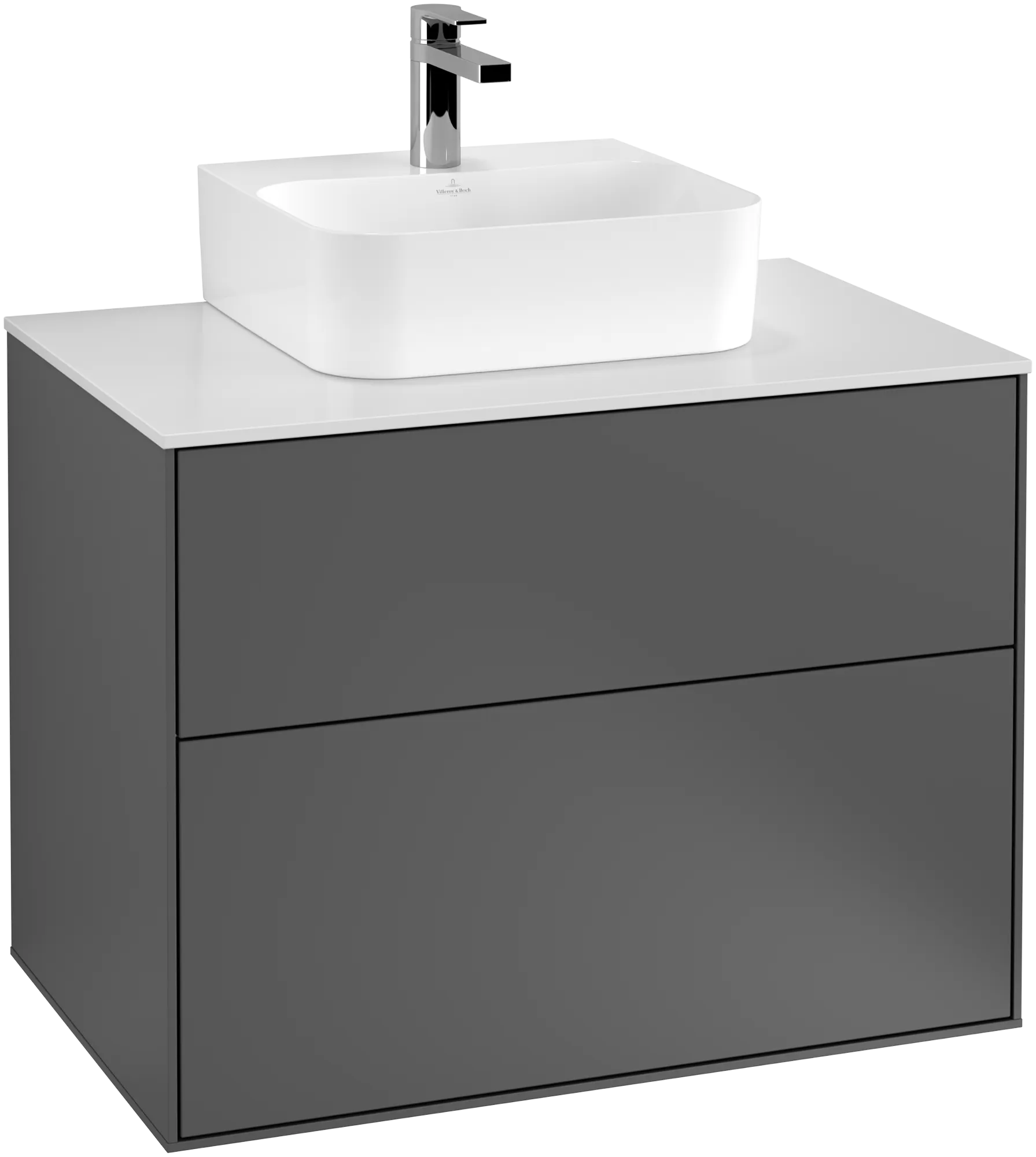 VILLEROY BOCH Toaletní skříňka Finion, 2 výsuvy, 800 x 603 x 501 mm, antracitový matný lak #F08100GK