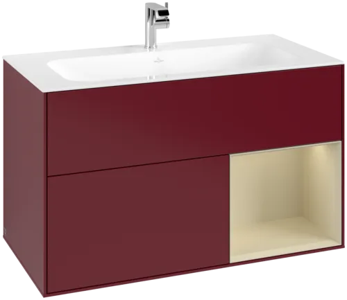 VILLEROY BOCH Toaletní skříňka Finion, s osvětlením, 2 výsuvy, 996 x 591 x 498 mm, matný lak Peony / matný lak Silk Grey #F040HJHB