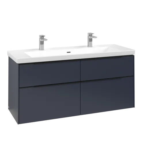 VILLEROY BOCH Subway 3.0 Vanity unit, s osvětlením, 4 výsuvy, 1272 x 576 x 478 mm, Marine Blue #C602L1VQ