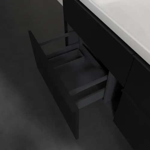 VILLEROY BOCH Subway 3.0 Vanity unit, s osvětlením, 4 výsuvy, 1272 x 576 x 478 mm, Volcano Black #C602L1VL, obrázek 7