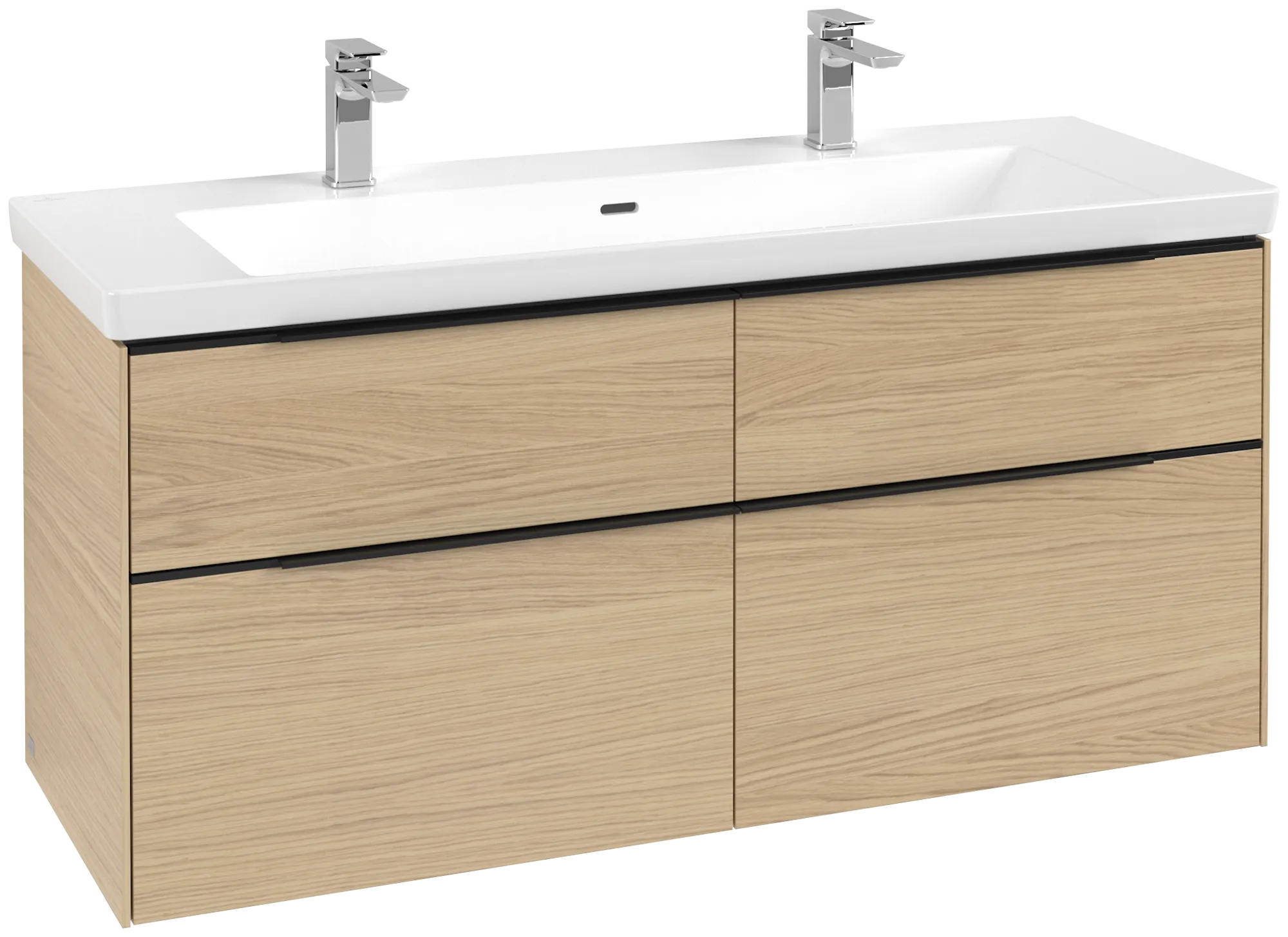 VILLEROY BOCH Subway 3.0 Vanity unit, s osvětlením, 4 výsuvy, 1272 x 576 x 478 mm, dub severský #C602L1VJ