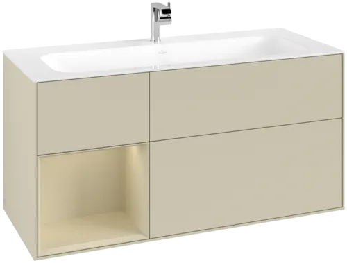 VILLEROY BOCH Toaletní skříňka Finion, s osvětlením, 3 výsuvy, 1196 x 591 x 498 mm, hedvábně šedý matný lak / hedvábně šedý matný lak #F060HJHJ