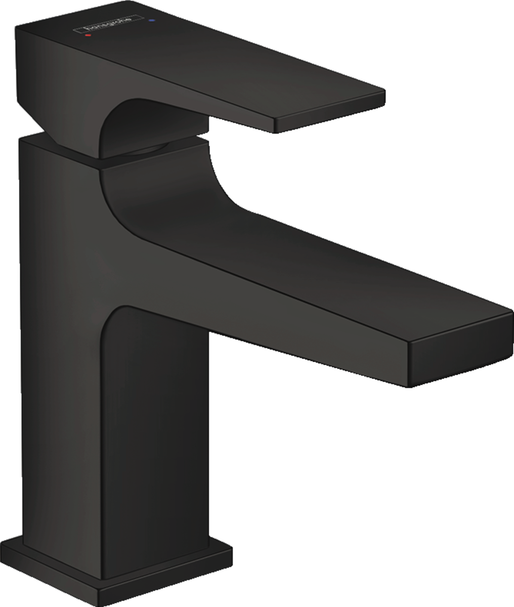 HANSGROHE Metropol Páková umyvadlová baterie 100 s páčkovou rukojetí, pro umývátka, s odtokovou soupravou Push-Open #32500670 - matná černá