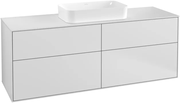 VILLEROY BOCH Toaletní skříňka Finion, 4 výsuvy, 1600 x 603 x 501 mm, bílý matný lak / sklo bílé matné #F32100MT