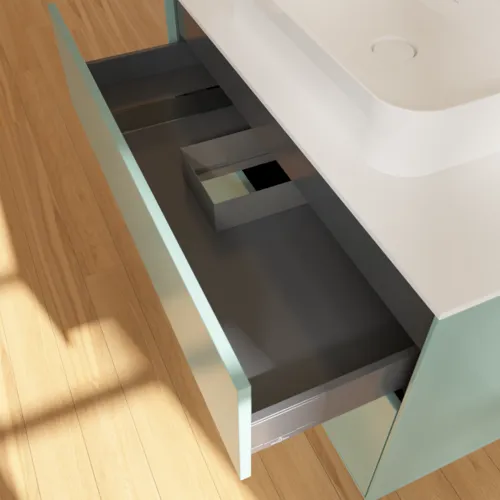 VILLEROY BOCH Toaletní skříňka Finion, 2 výsuvy, 1000 x 603 x 501 mm, olivově matný lak / sklo bílé matné #F35100GM, obrázek 7