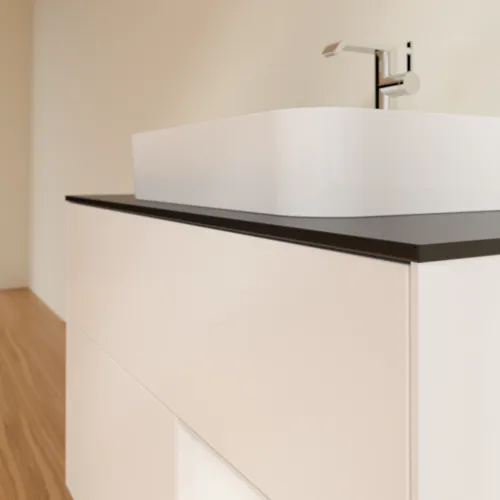 VILLEROY BOCH Umyvadlová skříňka Finion, s osvětlením, 2 výsuvy, 1000 x 603 x 501 mm, bílý matný lak / bílý lesklý lak / černé matné sklo #F372GFMT, obrázek 6