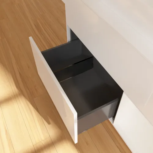VILLEROY BOCH Toaletní skříňka Finion, s osvětlením, 2 výsuvy, 1000 x 603 x 501 mm, lesklý bílý lak / lesklý bílý lak / sklo bílé matné #F371GFGF, obrázek 7