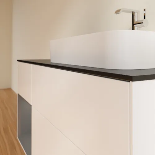 VILLEROY BOCH Toaletní skříňka Finion, s osvětlením, 3 výsuvy, 1200 x 603 x 501 mm, bílý matný lak / antracitový matný lak / černé matné sklo #F392GKMT, obrázek 6