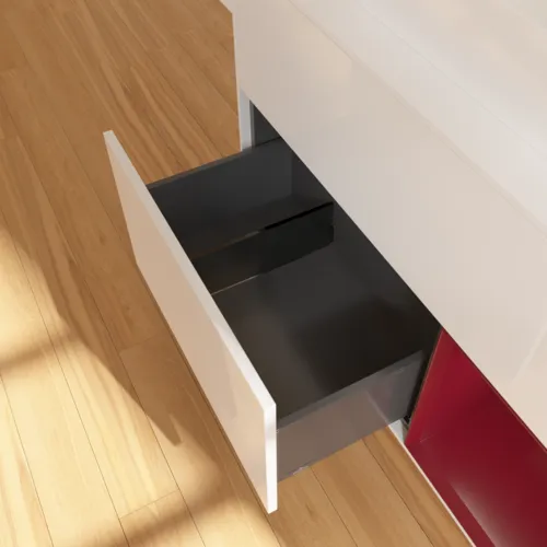 VILLEROY BOCH Toaletní skříňka Finion, s osvětlením, 2 výsuvy, 1000 x 603 x 501 mm, lesklý bílý lak / matný lak Pivoňka / matné bílé sklo #F371HBGF, obrázek 7