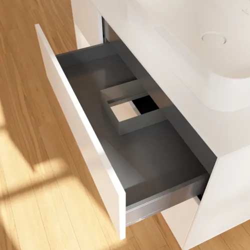VILLEROY BOCH Toaletní skříňka Finion, s osvětlením, 3 výsuvy, 1200 x 603 x 501 mm, bílý matný lak / bílý matný lak / sklo bílé matné #F391MTMT, obrázek 8