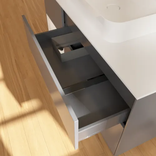VILLEROY BOCH Toaletní skříňka Finion, s osvětlením, 3 výsuvy, 1200 x 603 x 501 mm, antracit matný lak / lesklý bílý lak / sklo bílé matné #F411GFGK, obrázek 8