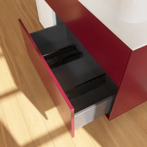 VILLEROY BOCH Toaletní skříňka Finion, s osvětlením, 3 výsuvy, 1200 x 603 x 501 mm, matný lak Peony / lesklý bílý lak / matné bílé sklo #F391GFHB, obrázek 7