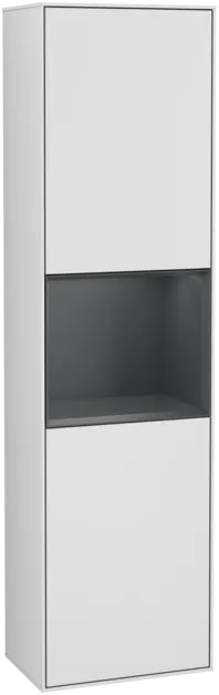 VILLEROY BOCH Vysoká skříňka Finion, s osvětlením, 2 dveře, 418 x 1516 x 270 mm, bílý matný lak / půlnoční modrý matný lak #F460HGMT