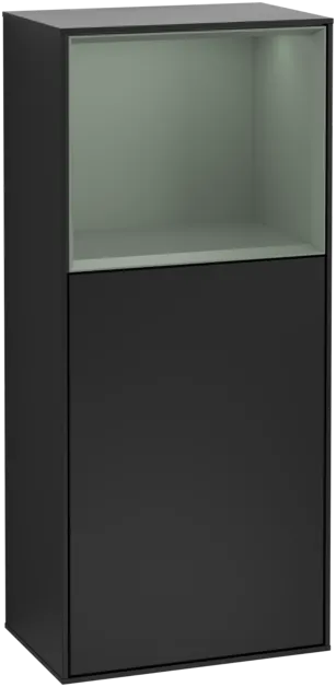 VILLEROY BOCH Boční skříňka Finion, s osvětlením, 1 dveře, 418 x 936 x 270 mm, černý matný lak / olivový matný lak #F500GMPD