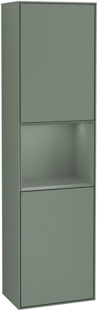 VILLEROY BOCH Spížní skříň Finion, s osvětlením, 2 dveře, 418 x 1516 x 270 mm, olivový matný lak / olivový matný lak #F460GMGM