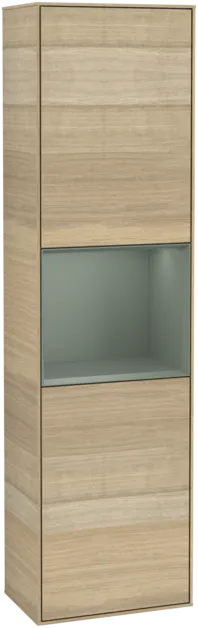 VILLEROY BOCH Vysoká skříňka Finion, s osvětlením, 2 dveře, 418 x 1516 x 270 mm, dubová dýha / olivový matný lak #F470GMPC