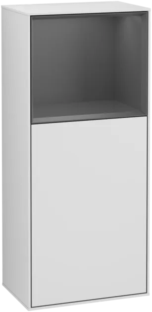 VILLEROY BOCH Boční skříňka Finion, s osvětlením, 1 dveře, 418 x 936 x 270 mm, bílý matný lak / antracitový matný lak #F500GKMT