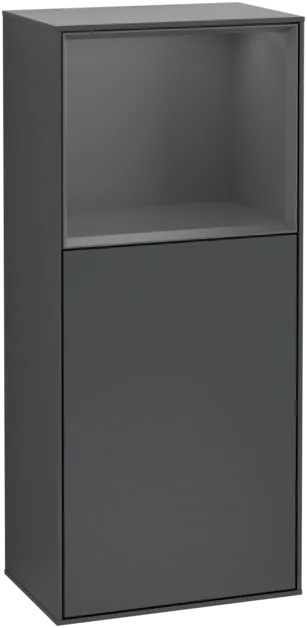 VILLEROY BOCH Boční skříňka Finion, s osvětlením, 1 dveře, 418 x 936 x 270 mm, Midnight Blue Matt Lacquer / Anthracite Matt Lacquer #F500GKHG