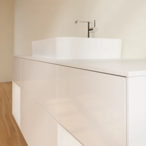 VILLEROY BOCH Toaletní skříňka Finion, s osvětlením, 4 výsuvy, 1600 x 603 x 501 mm, lesklý bílý lak / lesklý bílý lak / sklo bílé matné #F451GFGF, obrázek 3