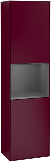 VILLEROY BOCH Vysoká skříňka Finion, s osvětlením, 2 dveře, 418 x 1516 x 270 mm, matný lak Peony / matný lak Anthracite #F470GKHB