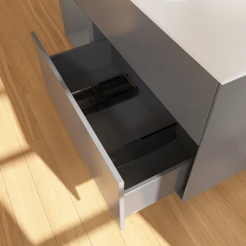 VILLEROY BOCH Toaletní skříňka Finion, s osvětlením, 3 výsuvy, 1200 x 603 x 501 mm, antracit matný lak / antracit matný lak / sklo bílé matné #F411GKGK, obrázek 7