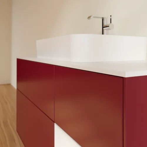 VILLEROY BOCH Toaletní skříňka Finion, s osvětlením, 3 výsuvy, 1200 x 603 x 501 mm, matný lak Peony / lesklý bílý lak / matné bílé sklo #F421GFHB, obrázek 6