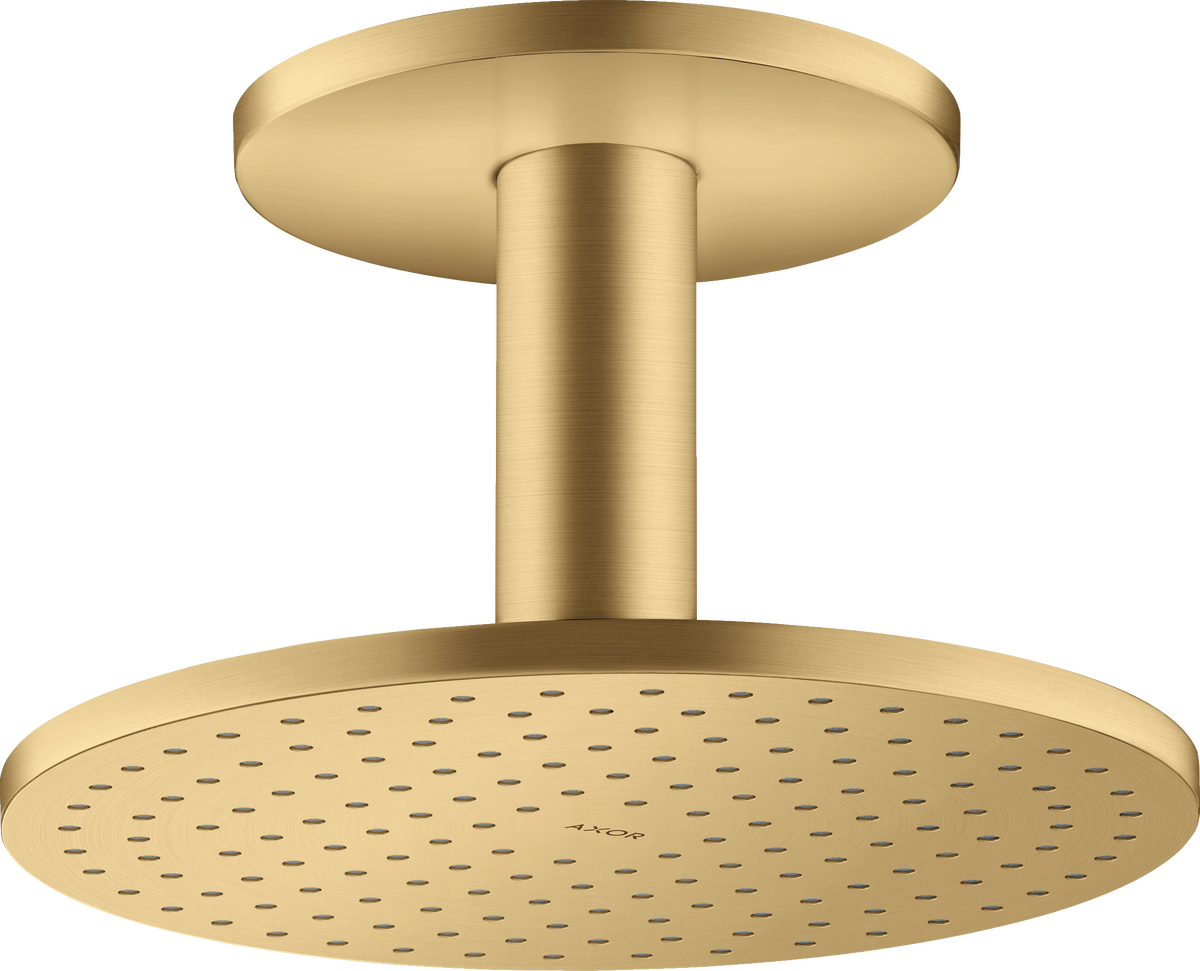 HANSGROHE Sprchová hlavice AXOR ShowerSolutions 250 2jet s připojením ke stropu #35297250 - Brushed Gold Optic