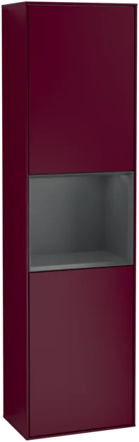 VILLEROY BOCH Vysoká skříňka Finion, s osvětlením, 2 dveře, 418 x 1516 x 270 mm, matný lak Peony / matný lak Midnight Blue #F460HGHB