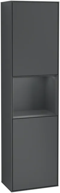 VILLEROY BOCH Vysoká skříňka Finion, s osvětlením, 2 dveře, 418 x 1516 x 270 mm, Midnight Blue Matt Lacquer / Midnight Blue Matt Lacquer #F460HGHG
