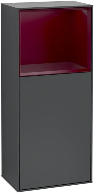 VILLEROY BOCH Boční skříňka Finion, s osvětlením, 1 dveře, 418 x 936 x 270 mm, Midnight Blue Matt Lacquer / Peony Matt Lacquer #F500HBHG