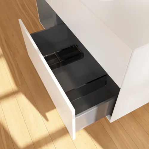 VILLEROY BOCH Toaletní skříňka Finion, s osvětlením, 3 výsuvy, 1200 x 603 x 501 mm, bílý matný lak / antracitový matný lak / bílé matné sklo #F411GKMT, obrázek 7