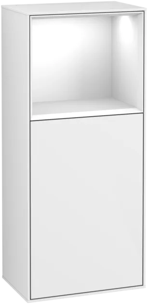 VILLEROY BOCH Boční skříňka Finion, s osvětlením, 1 dveře, 418 x 936 x 270 mm, lesklý bílý lak / lesklý bílý lak #F500GFGF